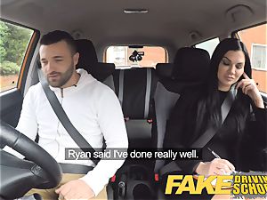 fake Driving college Jasmine Jae totally nude fuck-a-thon in car