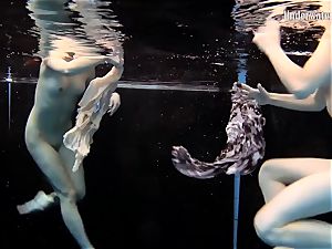 two nymphs swim and get nude fabulous