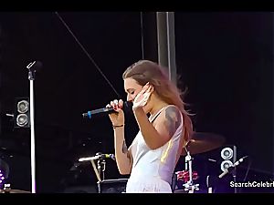 Tove Lo showcases off her great funbags to the crowd